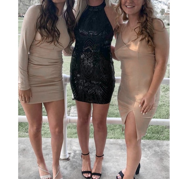 Lulus Catch Me There Black Sequin Halter Dress - Picture 7 of 13